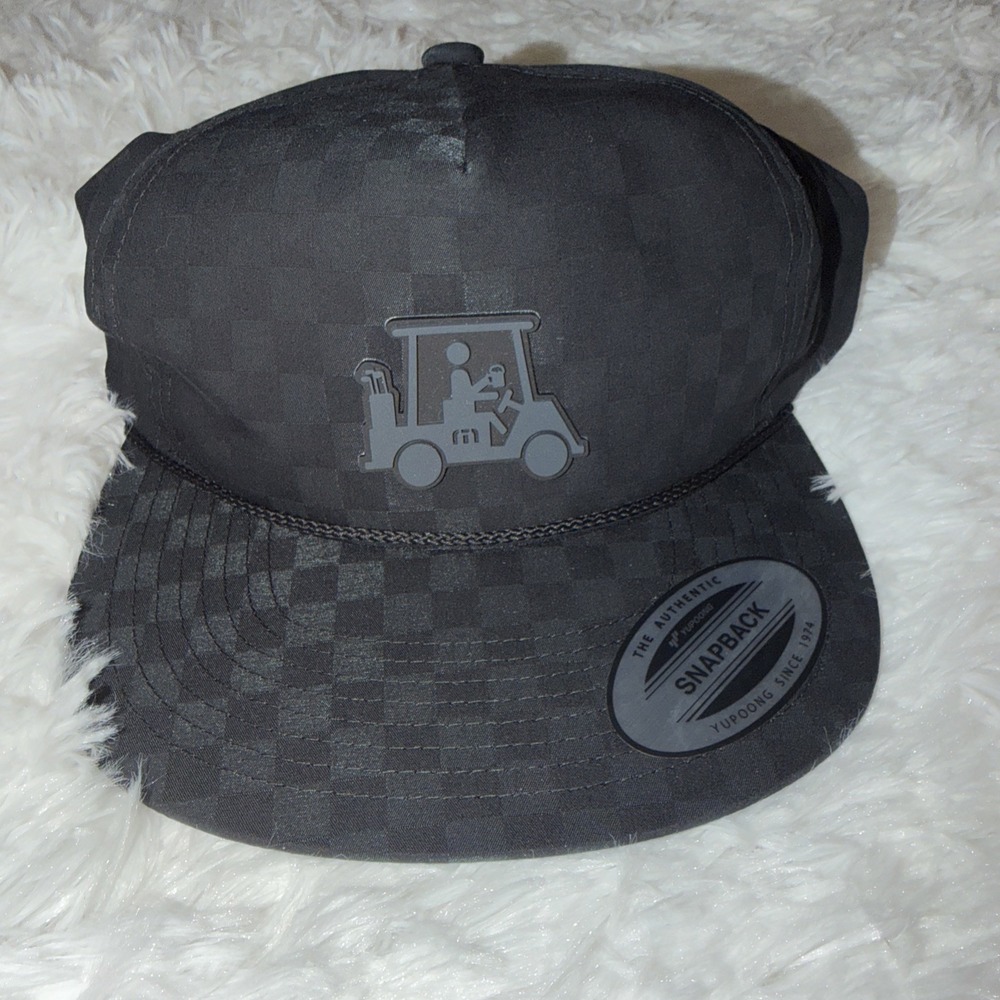Travis Mathew Golf Time of Arrival Snapback Hat Cap Black Checkered‎ One Size